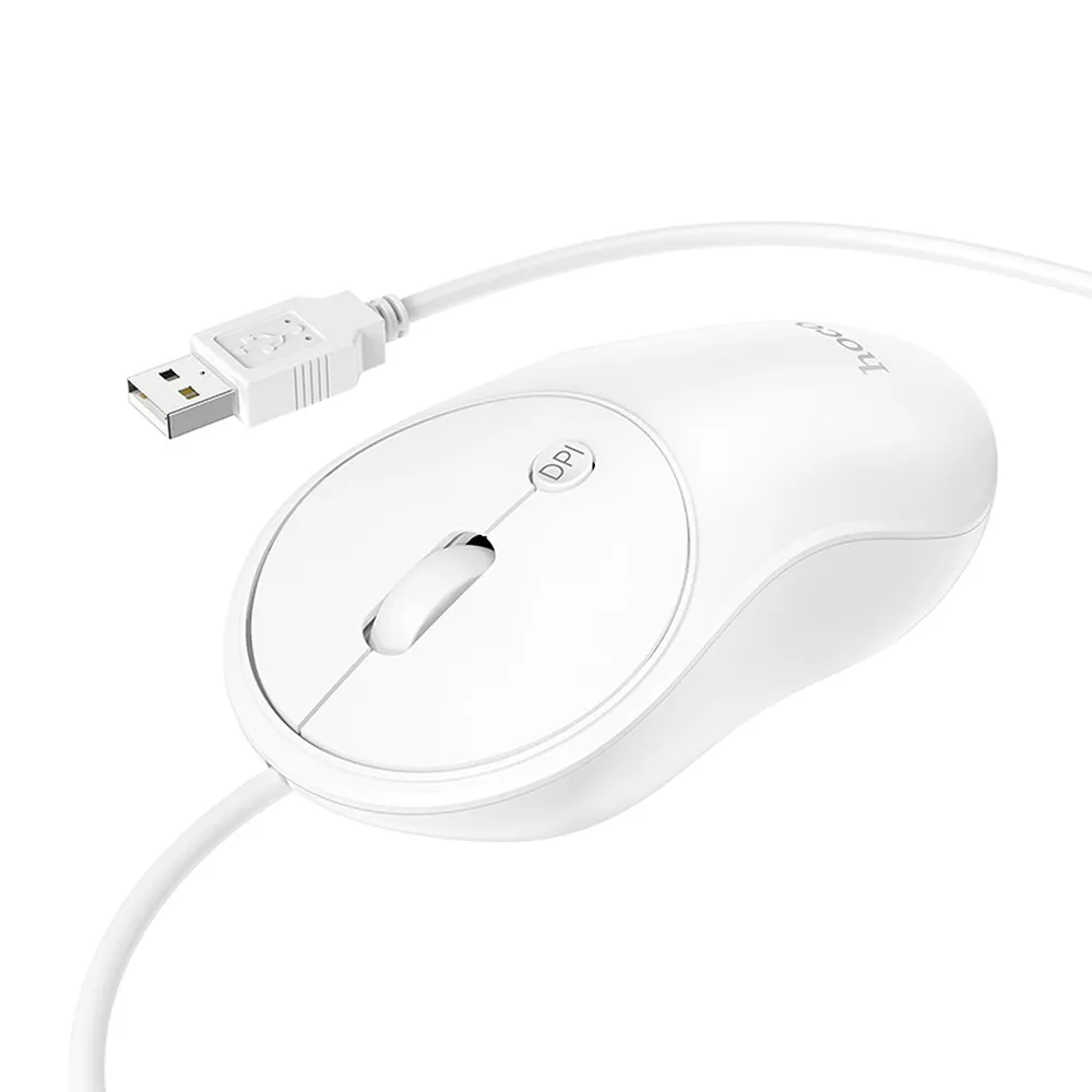 HOCO kabelgebundene Computermaus USB A GM13 1,5 m weiß