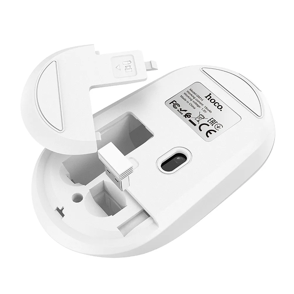 HOCO drahtlose 2.4G 1200 dpi Computer-Maus GM14 weiß