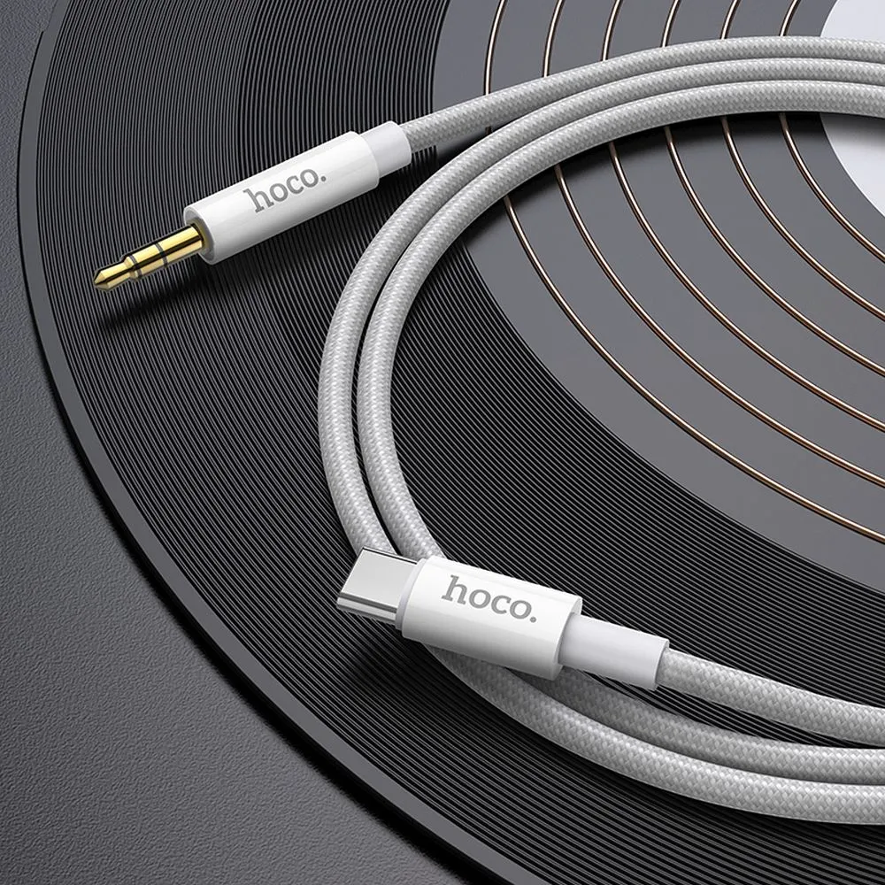 HOCO AUX Jack 3,5 mm auf Typ C Kabel UPA19 1 m silber