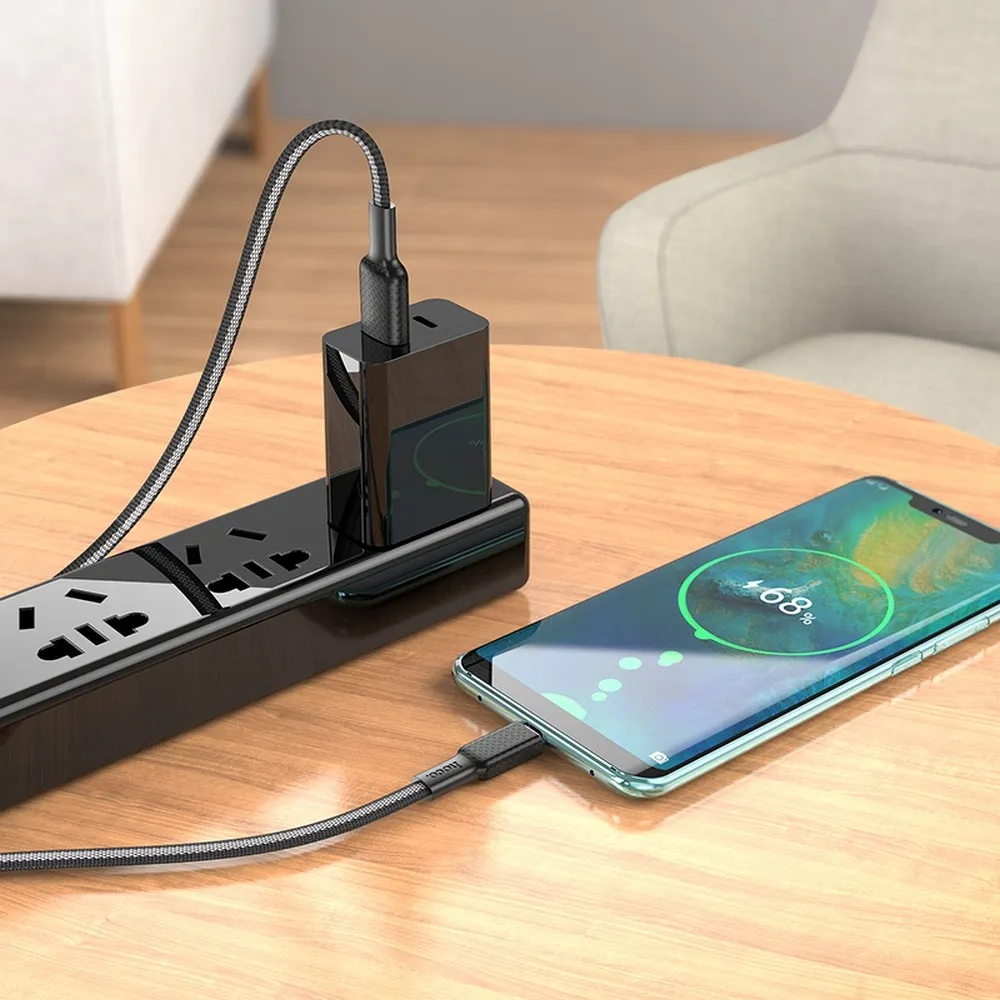 HOCO USB A zu Typ C 3A Kabel X69 1 m schwarz und weiß