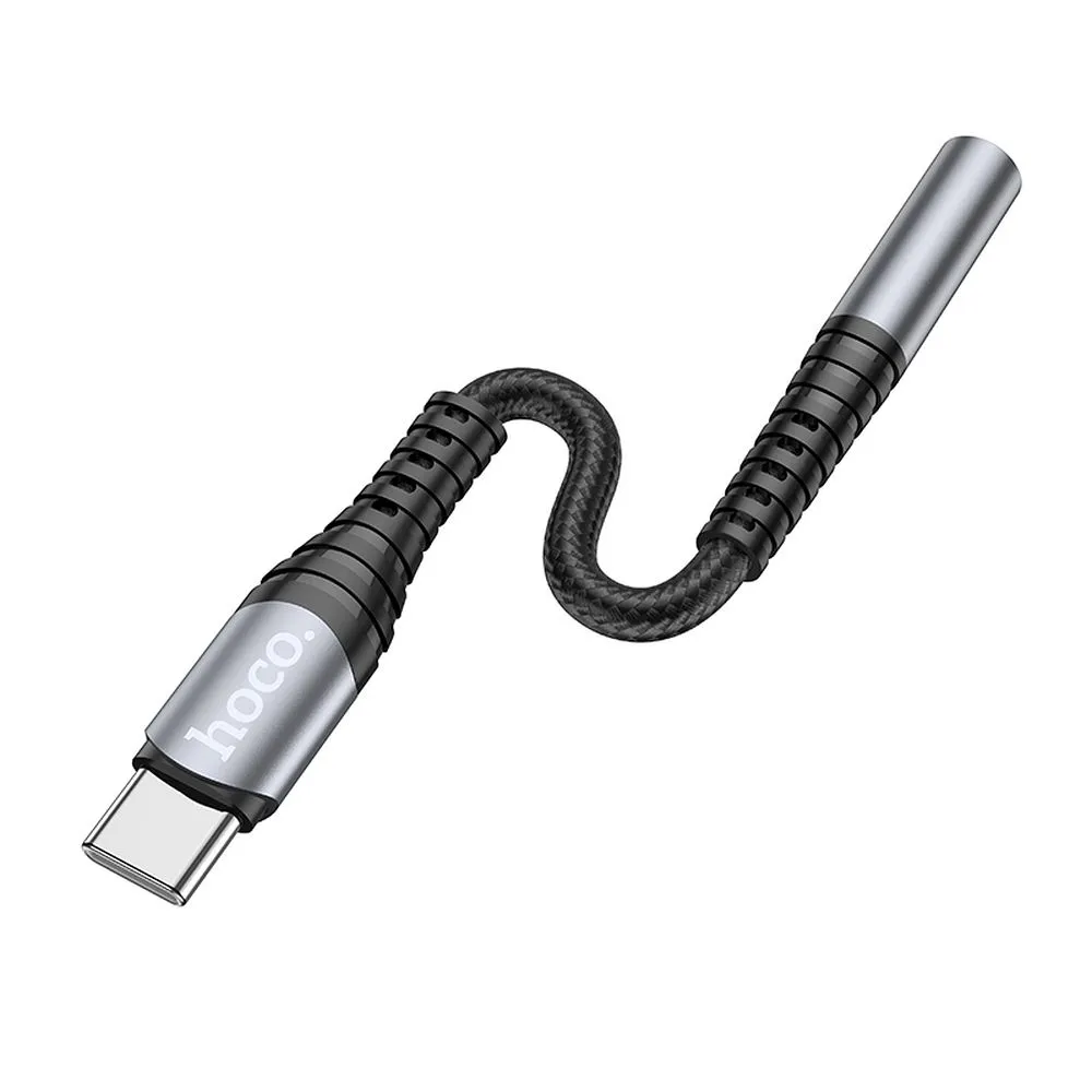 Adapter AUX Jack 3,5 mm do USB C Hoco LS33 metal gray