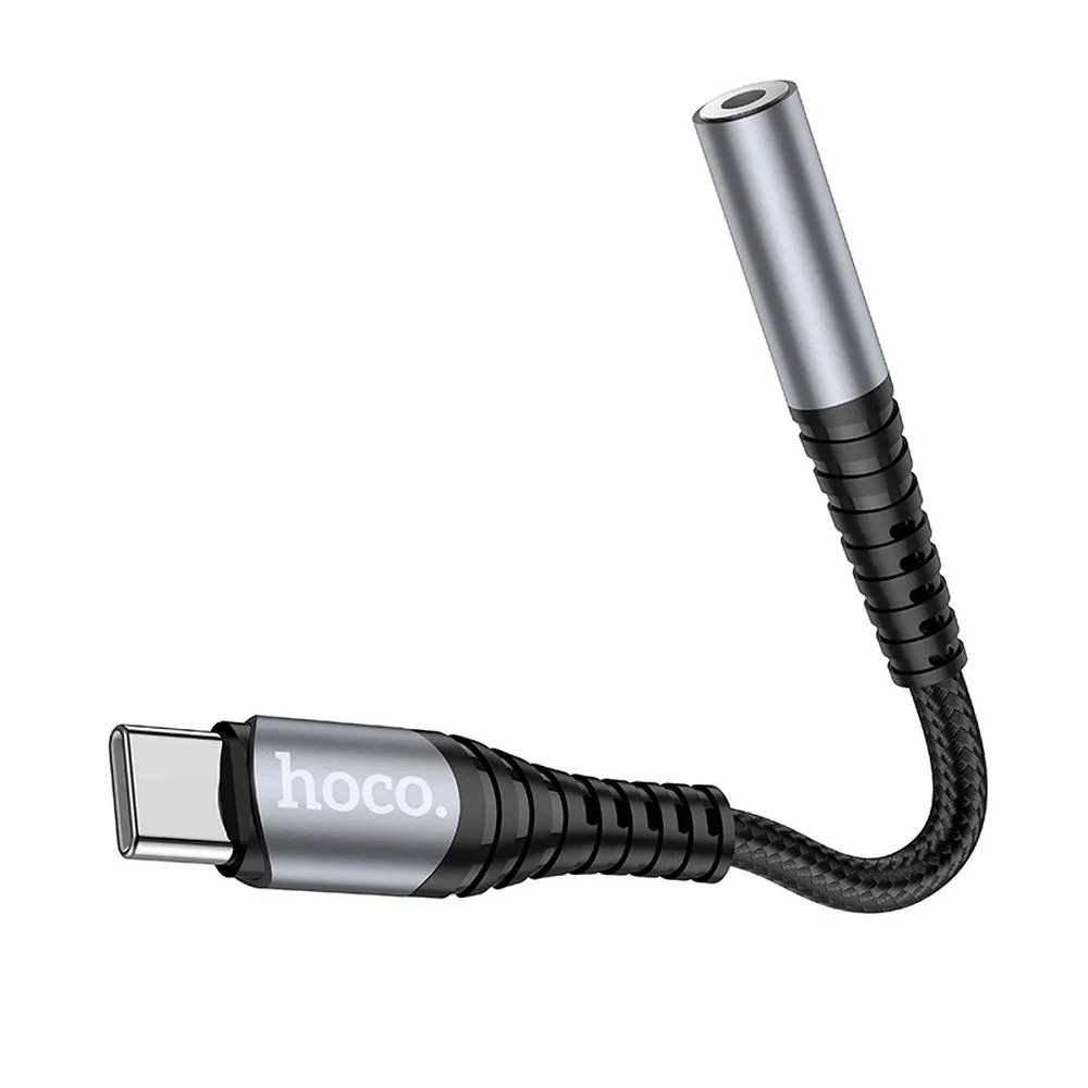 Adapter AUX Jack 3,5 mm do USB C Hoco LS33 metal gray