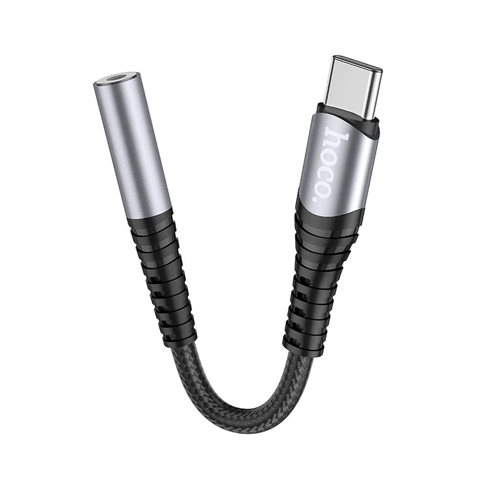 Adapter AUX Jack 3,5 mm do USB C Hoco LS33 metal gray