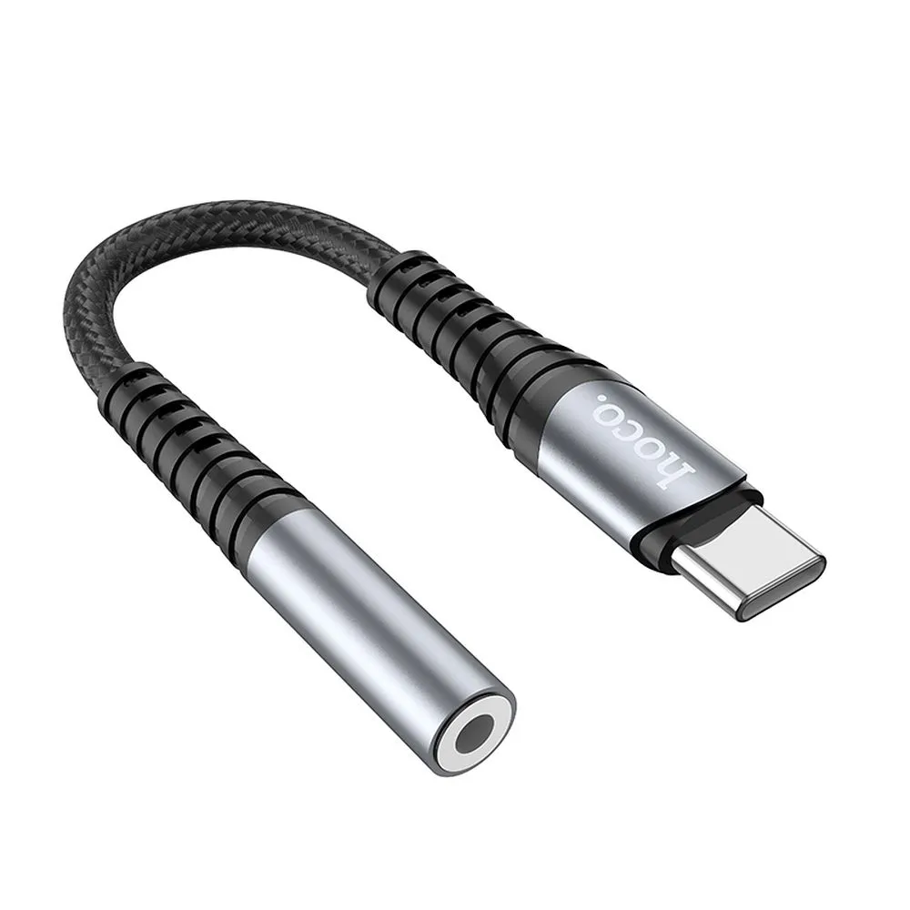 Adapter AUX Jack 3,5 mm do USB C Hoco LS33 metal gray