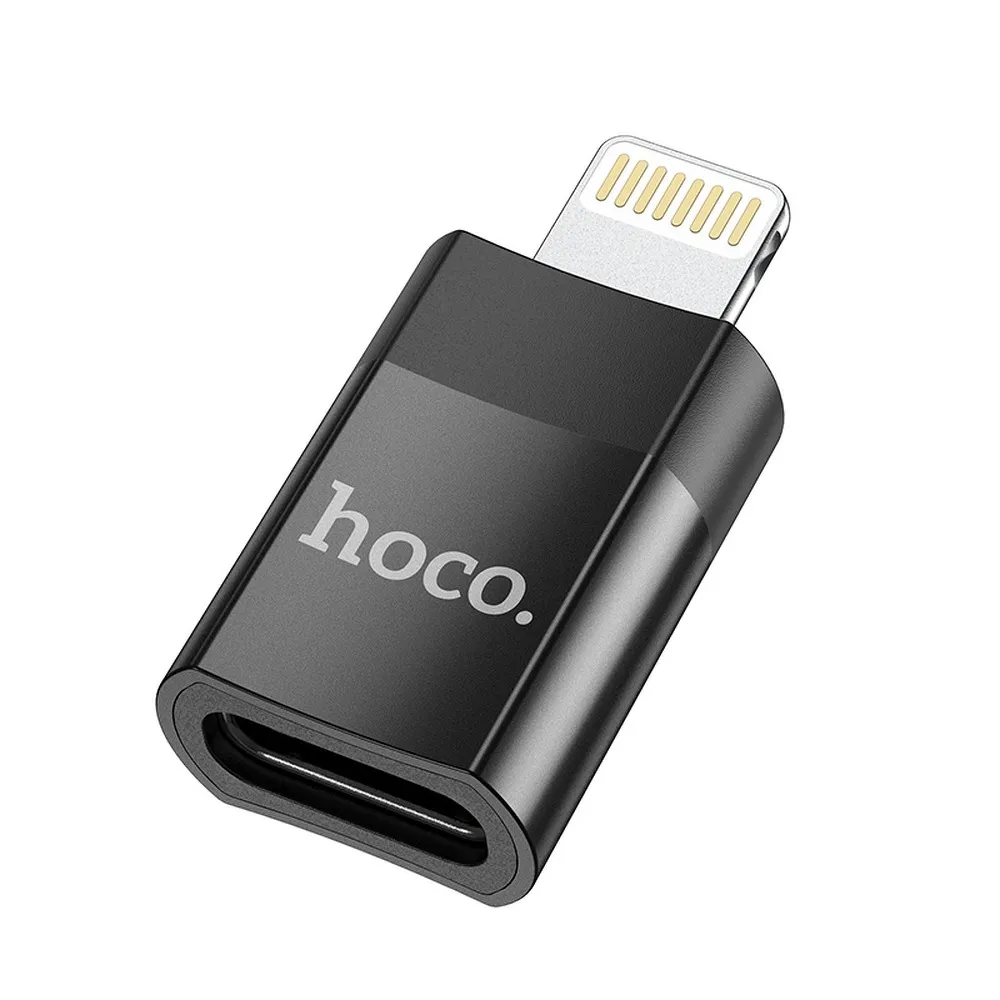 HOCO Adapter von Typ C Stecker (weiblich) auf Lightning 8-pin UA17 schwarz