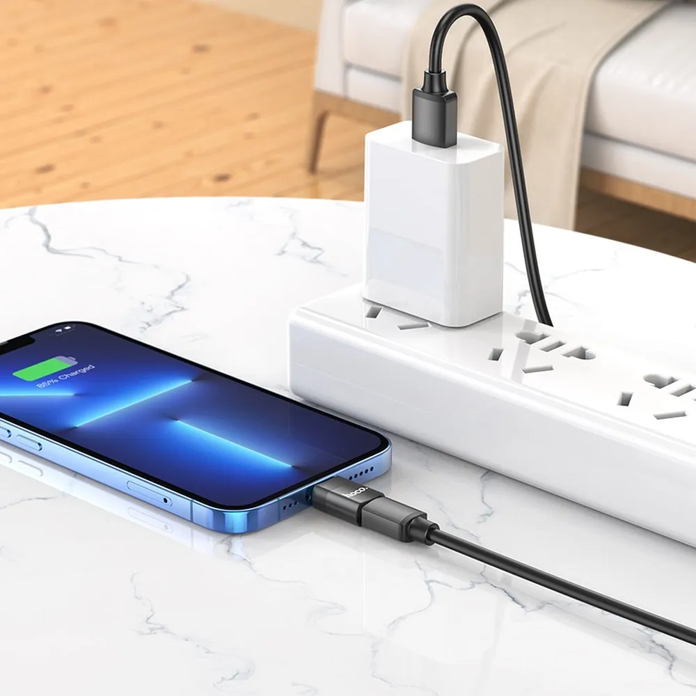 HOCO Adapter von Typ C Stecker (weiblich) auf Lightning 8-pin UA17 schwarz