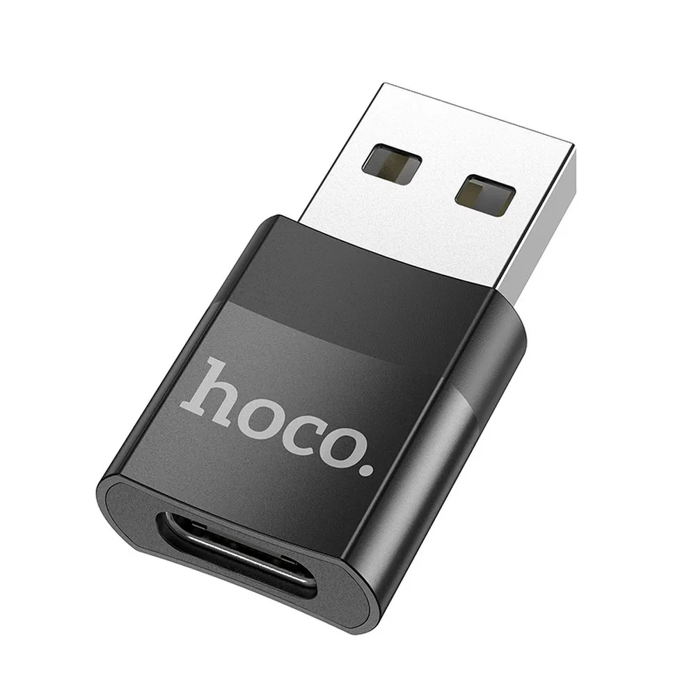 HOCO USB A (Stecker) auf Typ C (Buchse) OTG Adapter UA17 schwarz