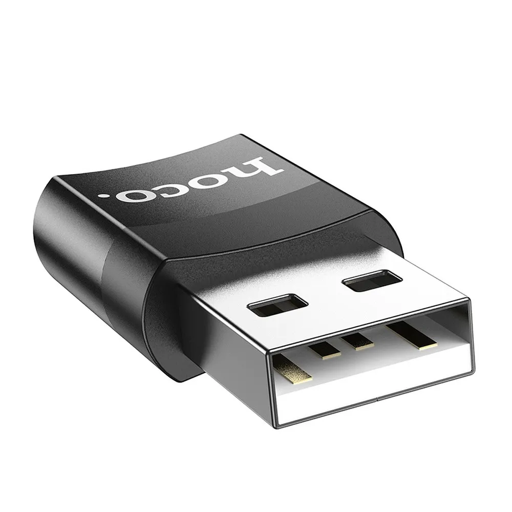 HOCO USB A (Stecker) auf Typ C (Buchse) OTG Adapter UA17 schwarz