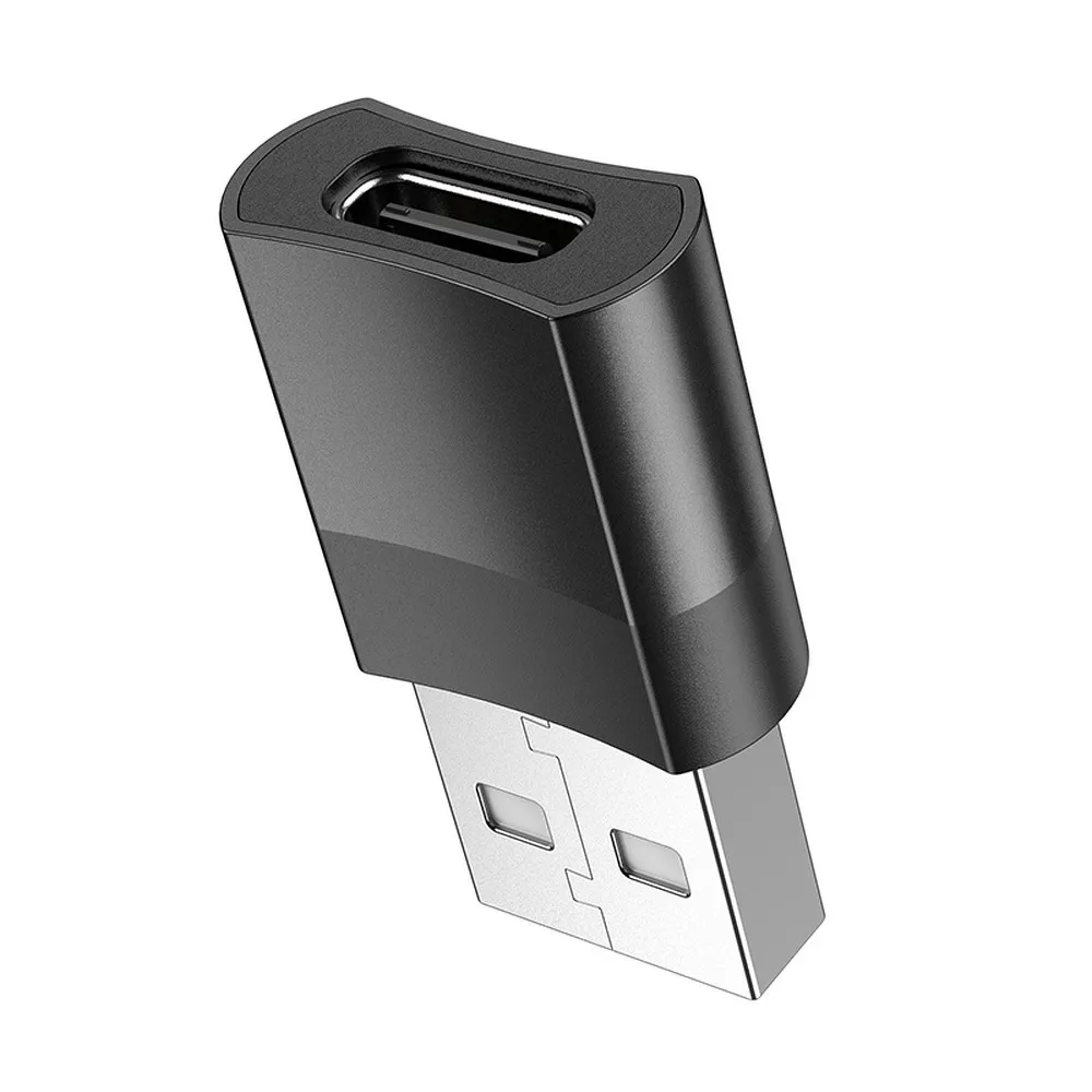 HOCO USB A (Stecker) auf Typ C (Buchse) OTG Adapter UA17 schwarz