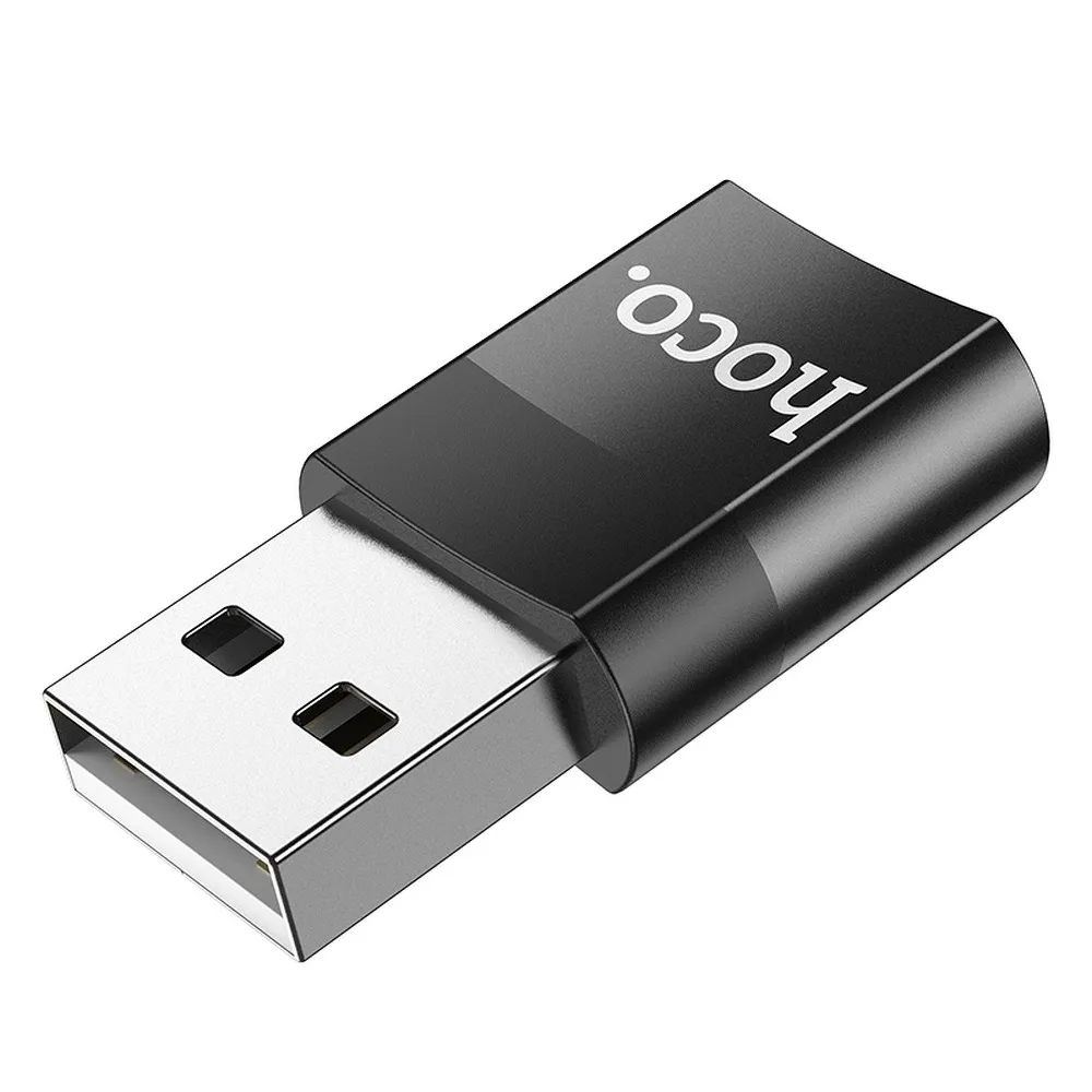 HOCO USB A (Stecker) auf Typ C (Buchse) OTG Adapter UA17 schwarz