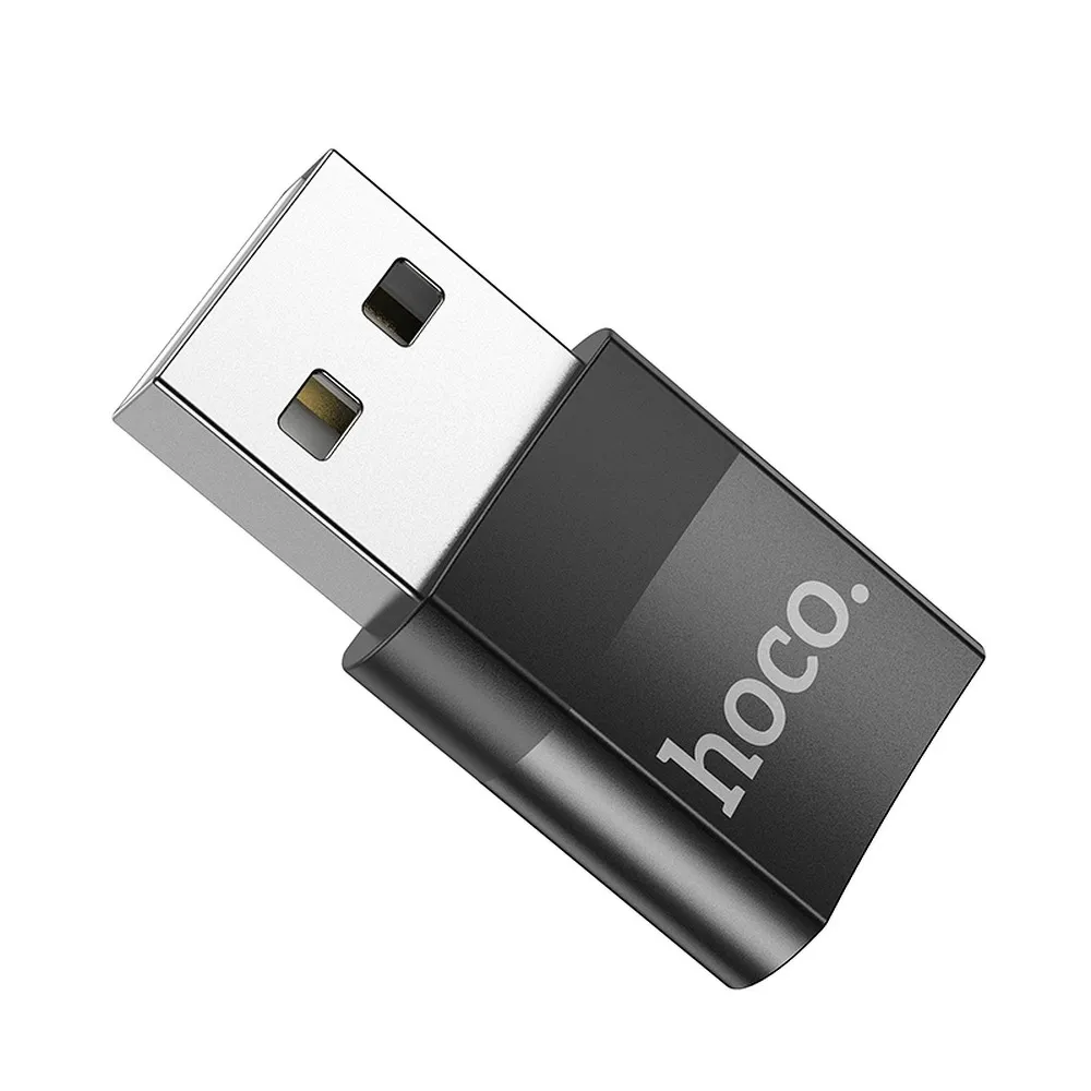 HOCO USB A (Stecker) auf Typ C (Buchse) OTG Adapter UA17 schwarz