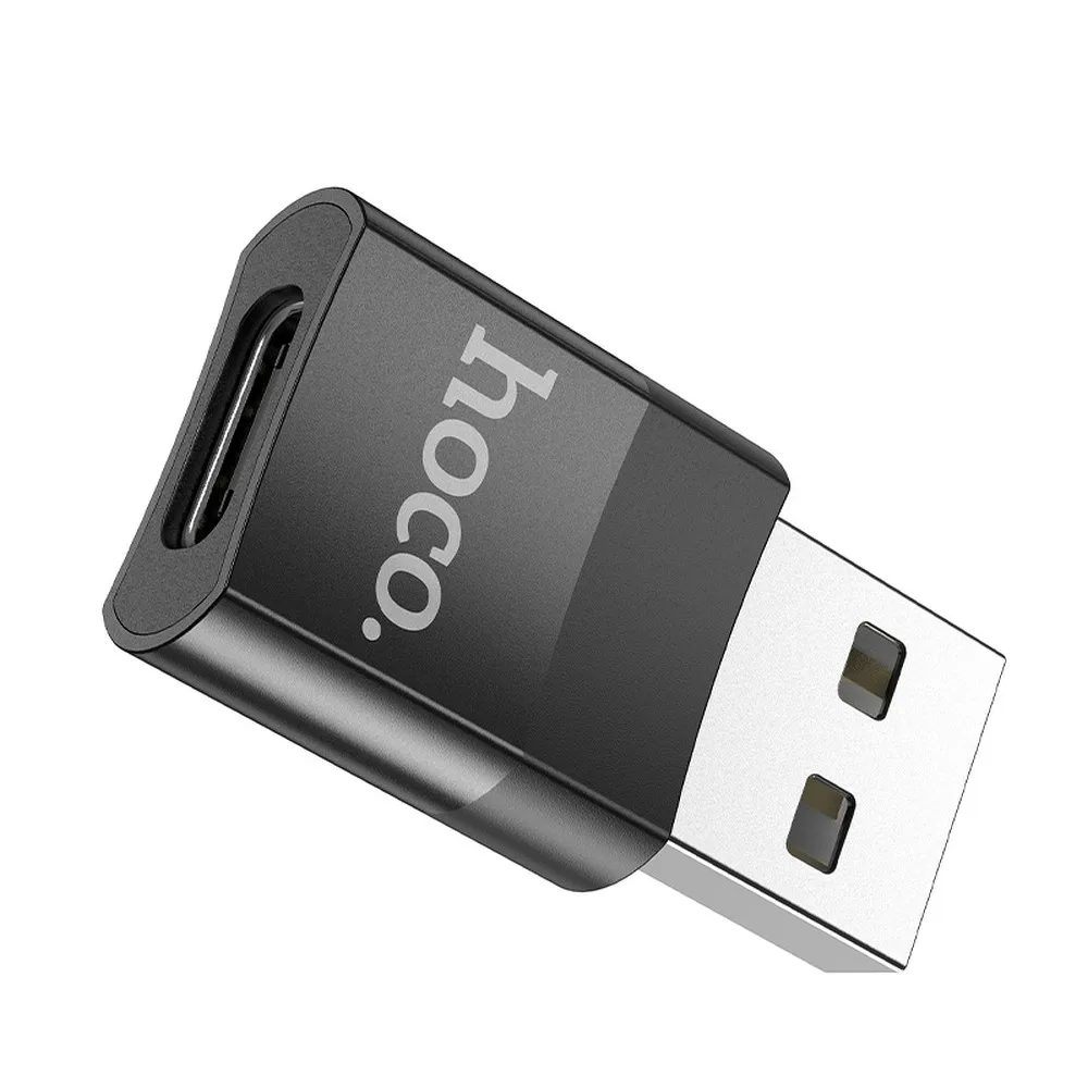 HOCO USB A (Stecker) auf Typ C (Buchse) OTG Adapter UA17 schwarz