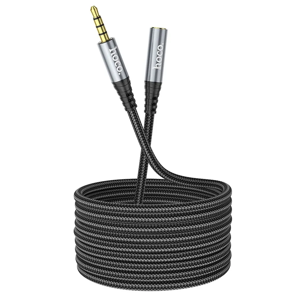 HOCO AUX-Kabel Klinke 3,5 mm (Stecker) auf Klinke 3,5 mm (Buchse) UPA20 2 m schwarz