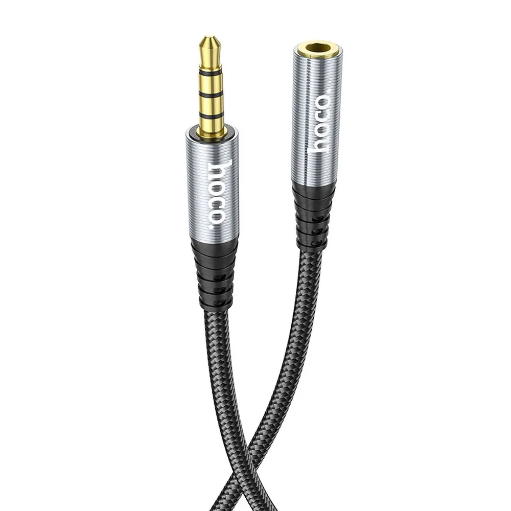 HOCO AUX-Kabel Klinke 3,5 mm (Stecker) auf Klinke 3,5 mm (Buchse) UPA20 2 m schwarz