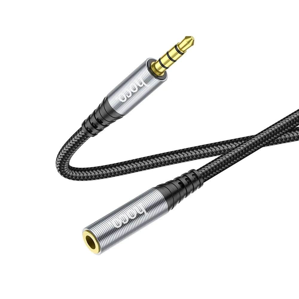 HOCO AUX-Kabel Klinke 3,5 mm (Stecker) auf Klinke 3,5 mm (Buchse) UPA20 2 m schwarz