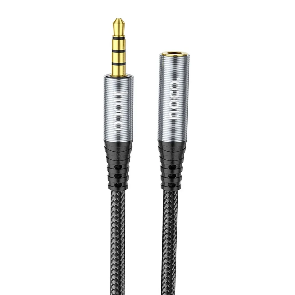 HOCO AUX-Kabel Klinke 3,5 mm (Stecker) auf Klinke 3,5 mm (Buchse) UPA20 2 m schwarz