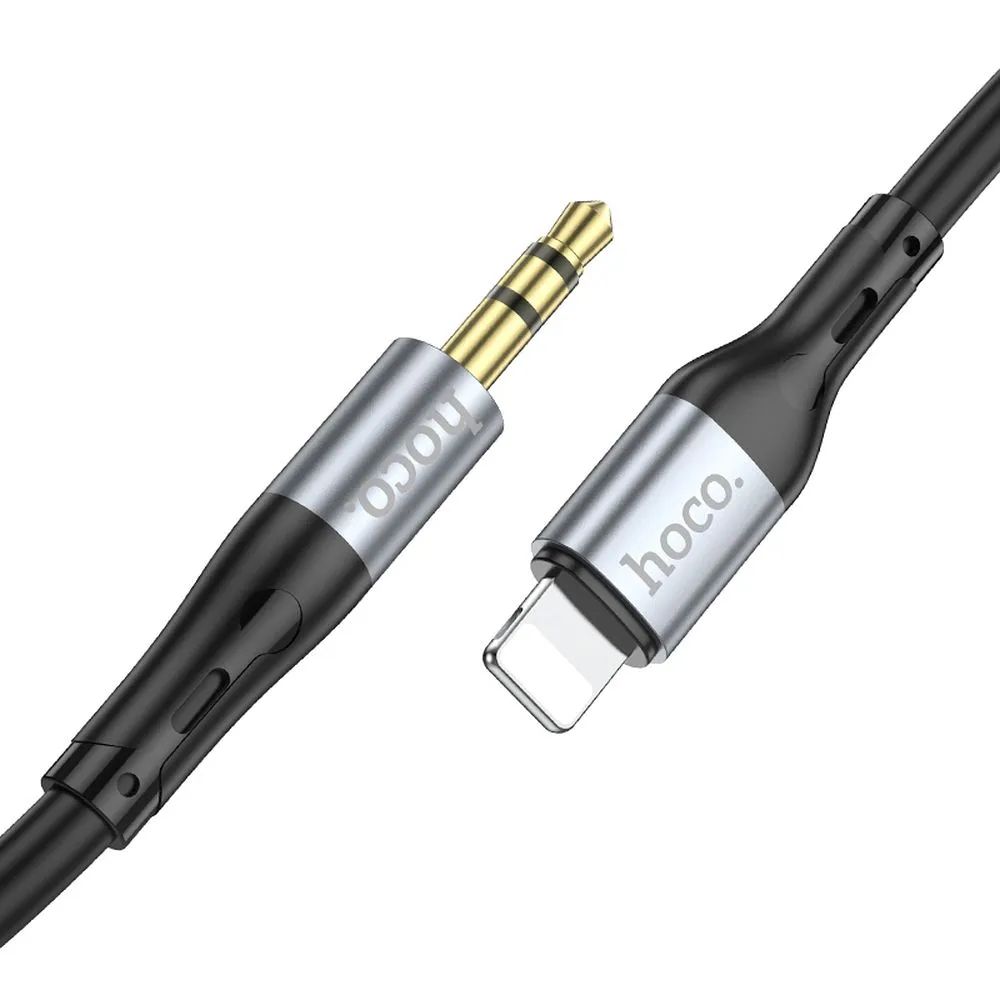 Cable AUX Jack 3,5 mm to Lightning Hoco 1 m UPA22 black