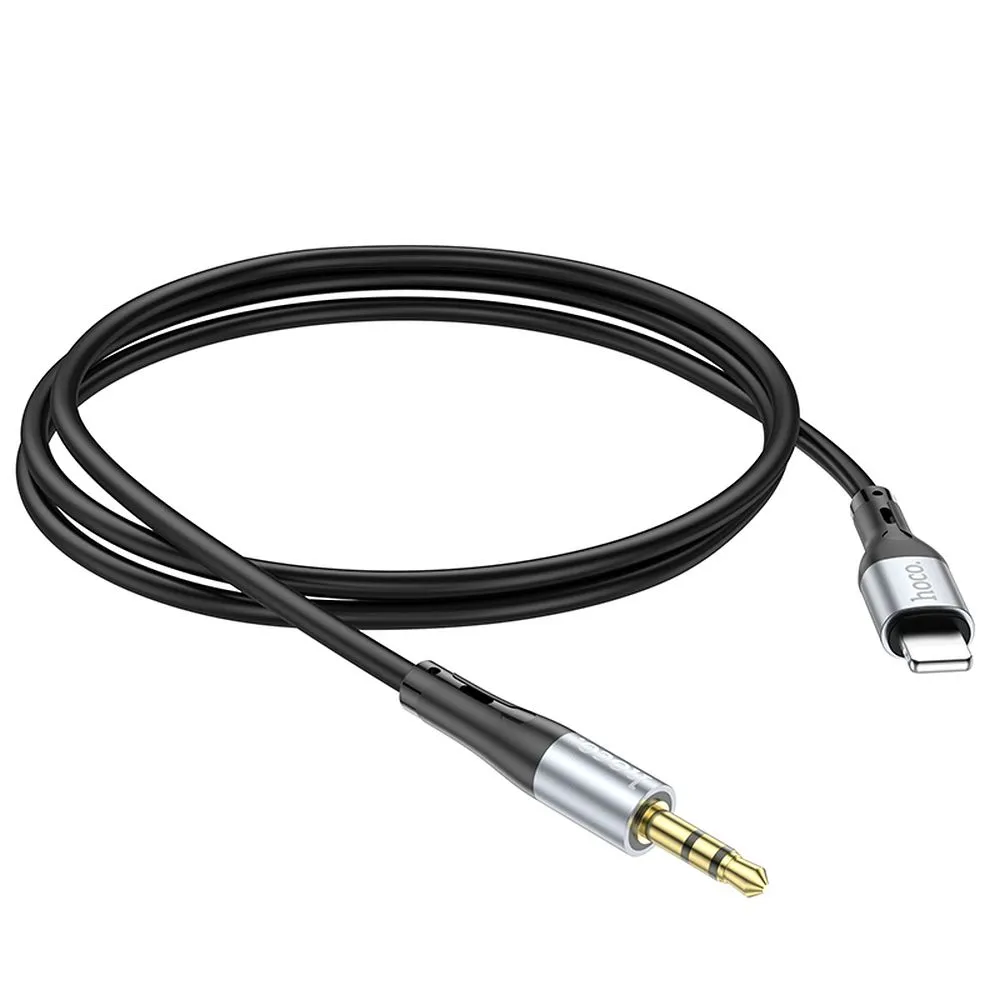 Cable AUX Jack 3,5 mm to Lightning Hoco 1 m UPA22 black