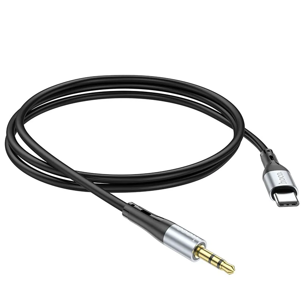 Cable AUX Jack 3,5 mm to USB C Hoco 1 m UPA22 black