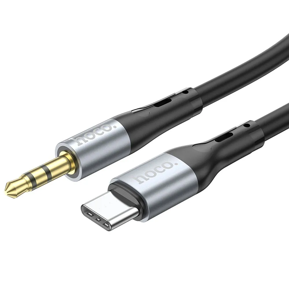 Cable AUX Jack 3,5 mm to USB C Hoco 1 m UPA22 black