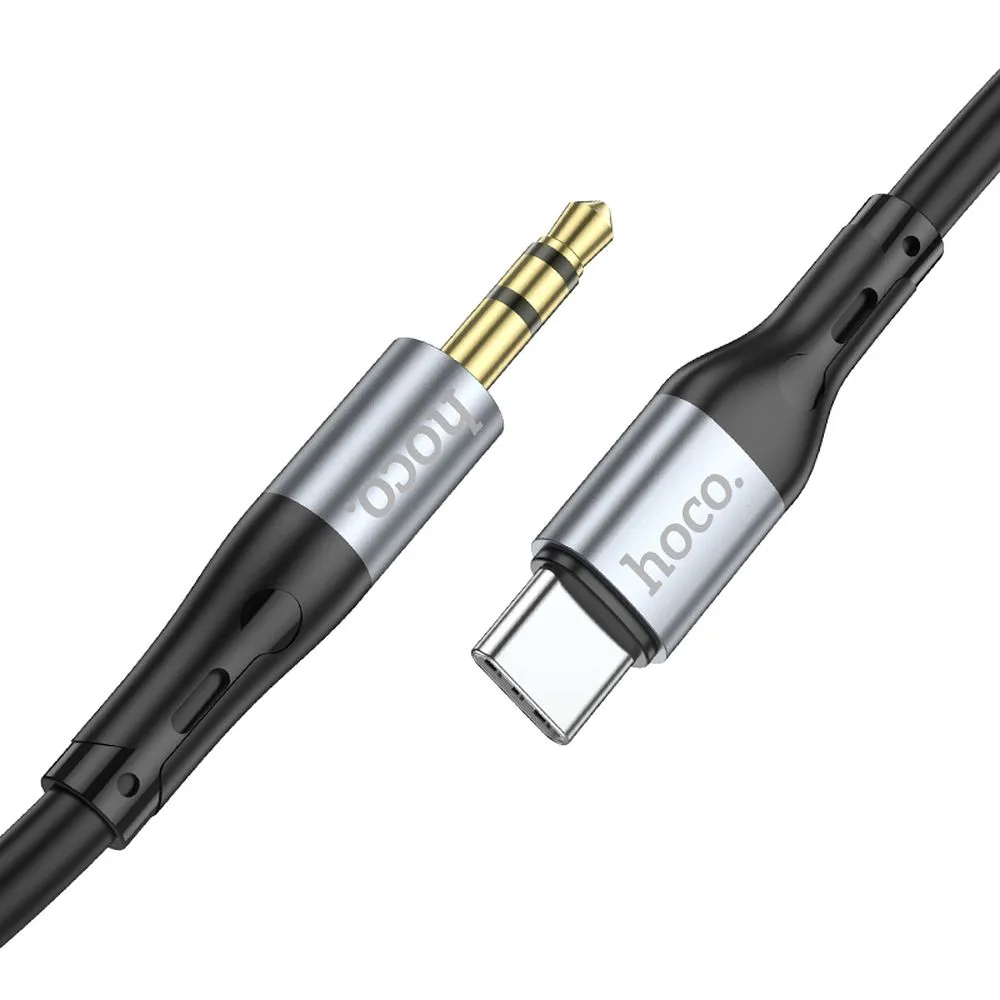 Cable AUX Jack 3,5 mm to USB C Hoco 1 m UPA22 black