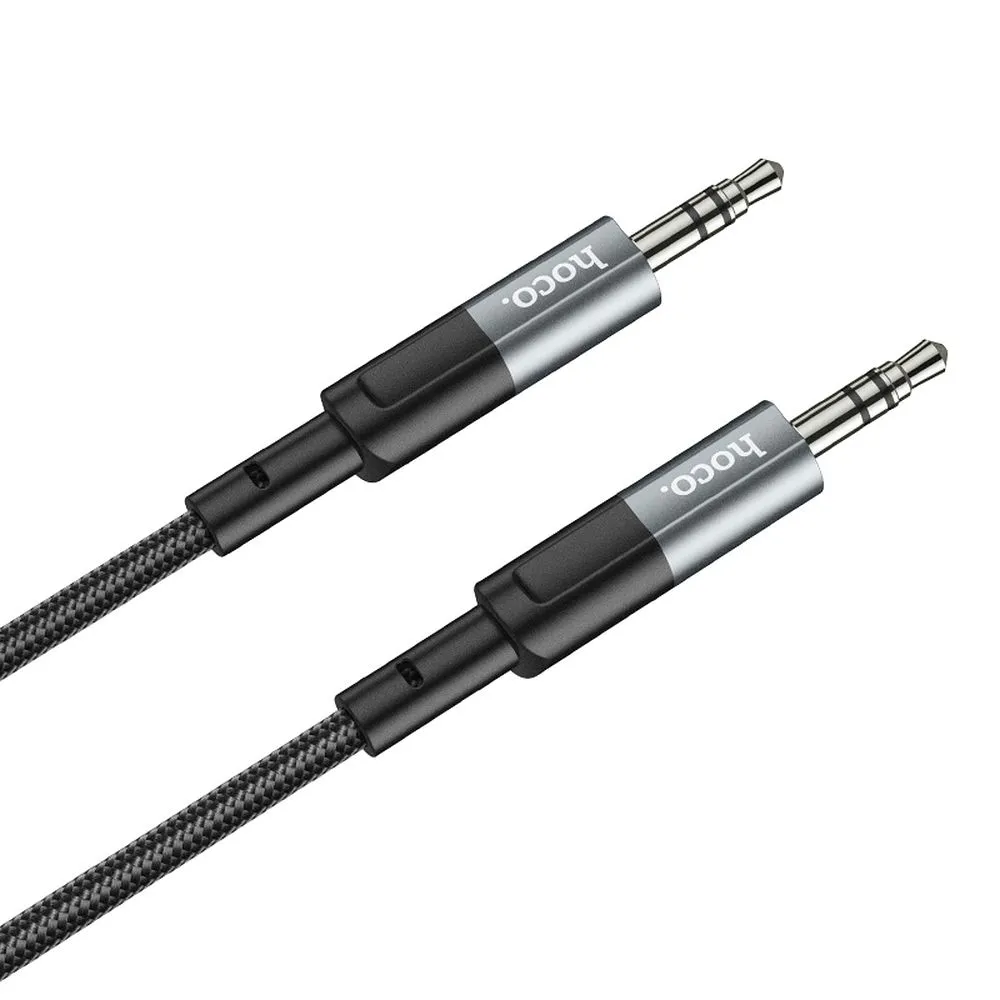 Cable AUX Jack 3,5 mm to Jack 3,5 mm Hoco 1 m UPA23 metal gray