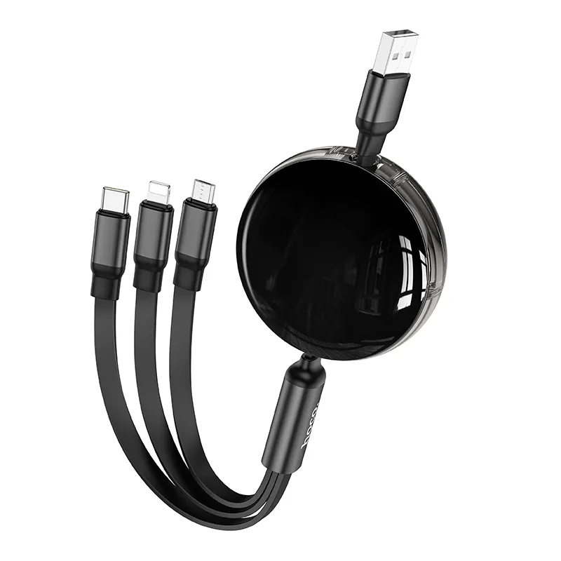 HOCO 3in1 USB A zu Lightnig / Micro USB / Typ C 2A Kabel X78 1m schwarz