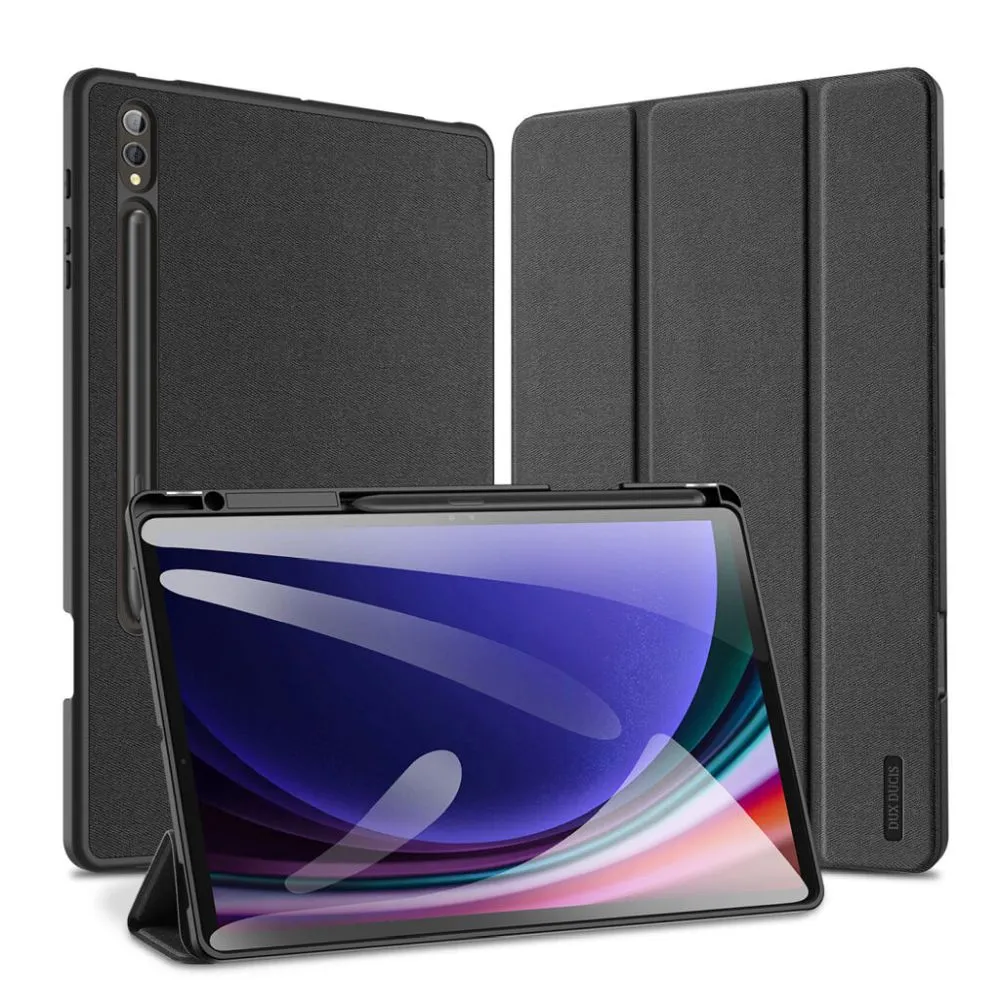 DUX DUCIS DOMO faltbares Case mit Stylus-Halter passend für SAMSUNG Tab S10 Plus/S9 Plus/S9FE Plus schwarz