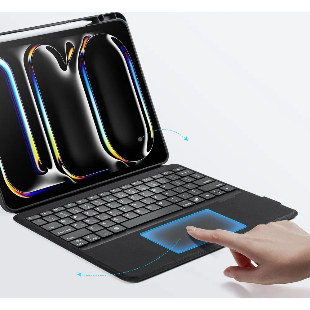 DUX DUCIS DK klappbares Case mit kabelloser Tastatur passend für iPad Pro 13 (2024) schwarz