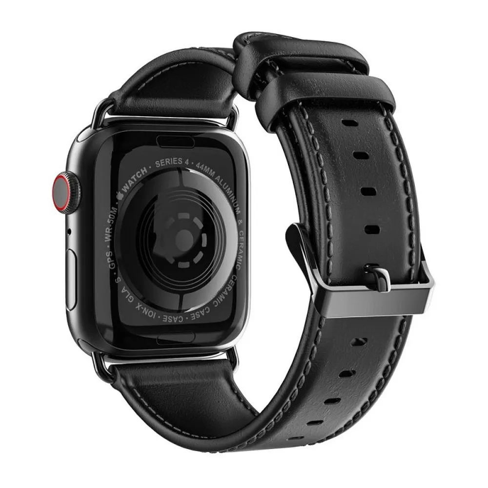 DUX DUCIS YA Leder Armband passend für Apple Watch 38 / 40 / 41 mm schwarz