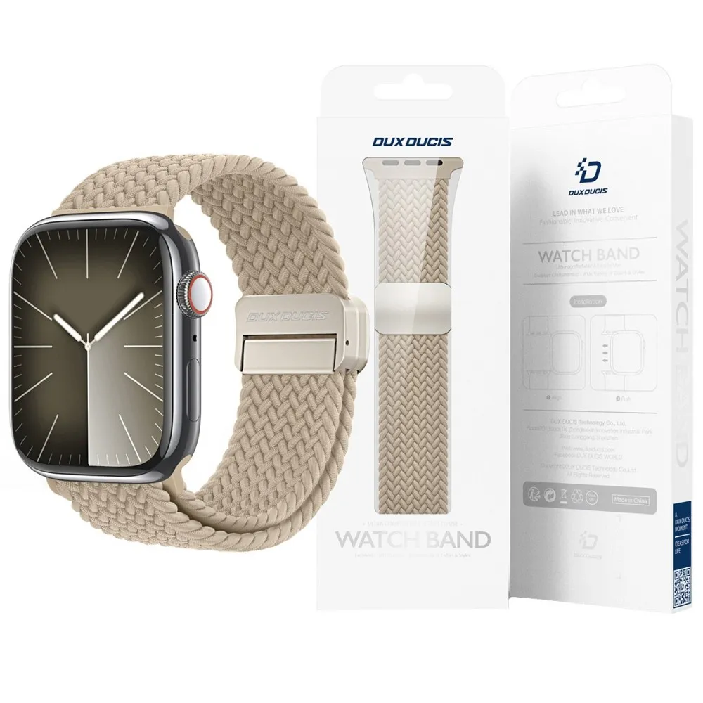 DUX DUCIS MIXTURE PRO geflochtenes Armband passend für Apple Watch 38 / 40 / 41 mm hellbeige