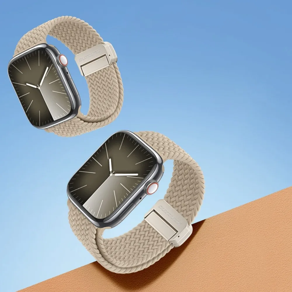 DUX DUCIS MIXTURE PRO geflochtenes Armband passend für Apple Watch 38 / 40 / 41 mm hellbeige