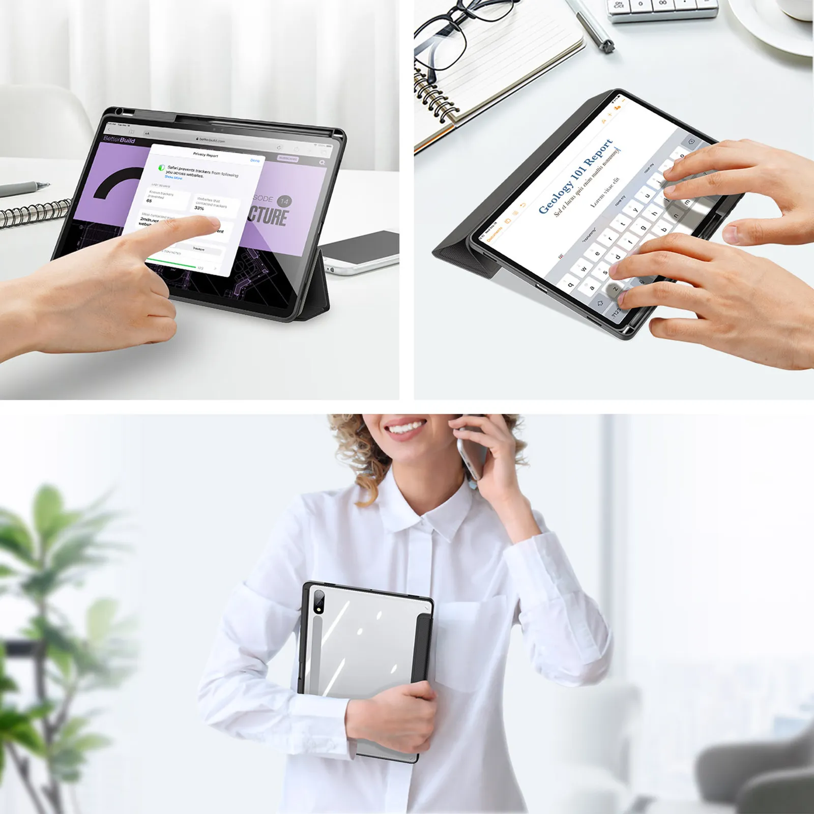 DUX DUCIS TOBY Case mit Stylus Halter passend für SAMSUNG Tab S9 Plus schwarz