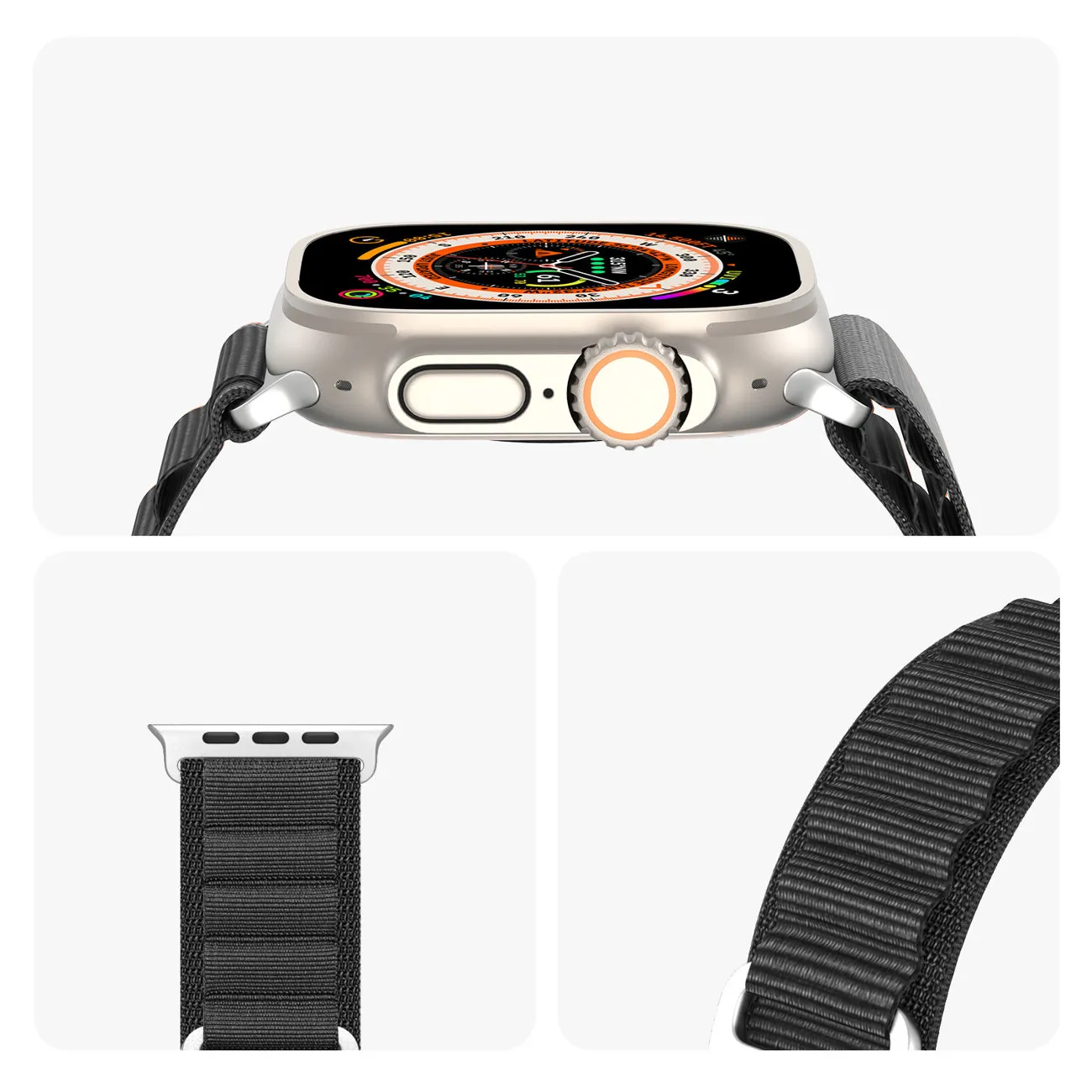 DUX DUCIS GS Nylon Armband passend für Apple Watch 42 / 44 / 45 / 49 mm schwarz