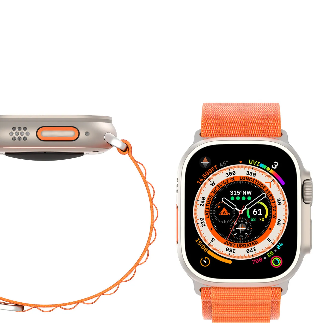 DUX DUCIS GS Nylon Armband passend für Apple Watch 42 / 44 / 45 / 49 mm orange
