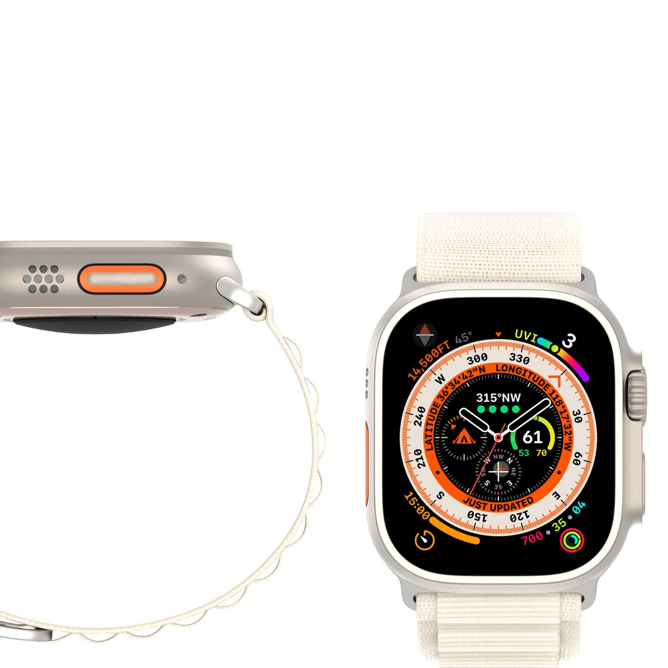 DUX DUCIS GS Nylon Armband passend für Apple Watch 42 / 44 / 45 / 49 mm platin