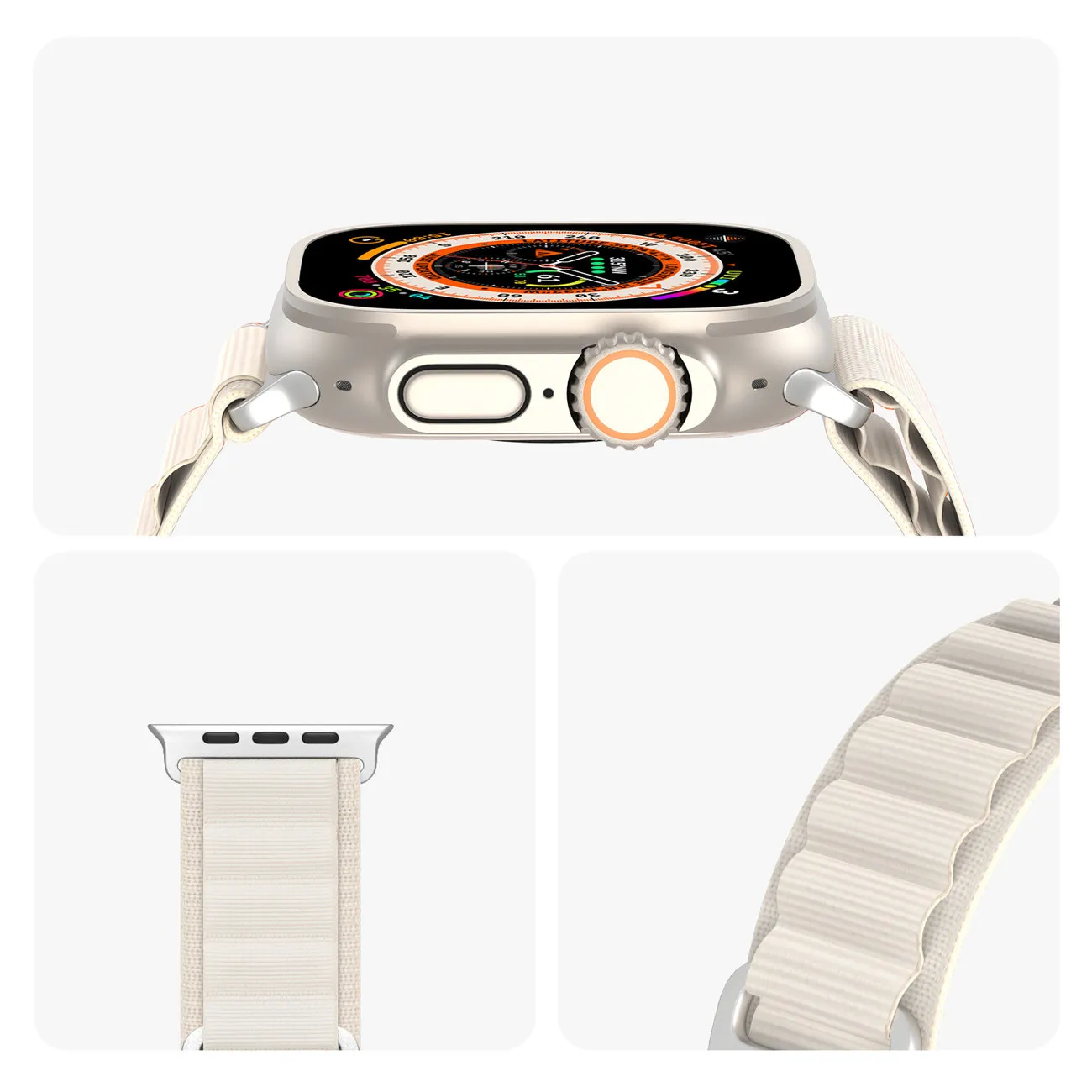 DUX DUCIS GS Nylon Armband passend für Apple Watch 42 / 44 / 45 / 49 mm platin