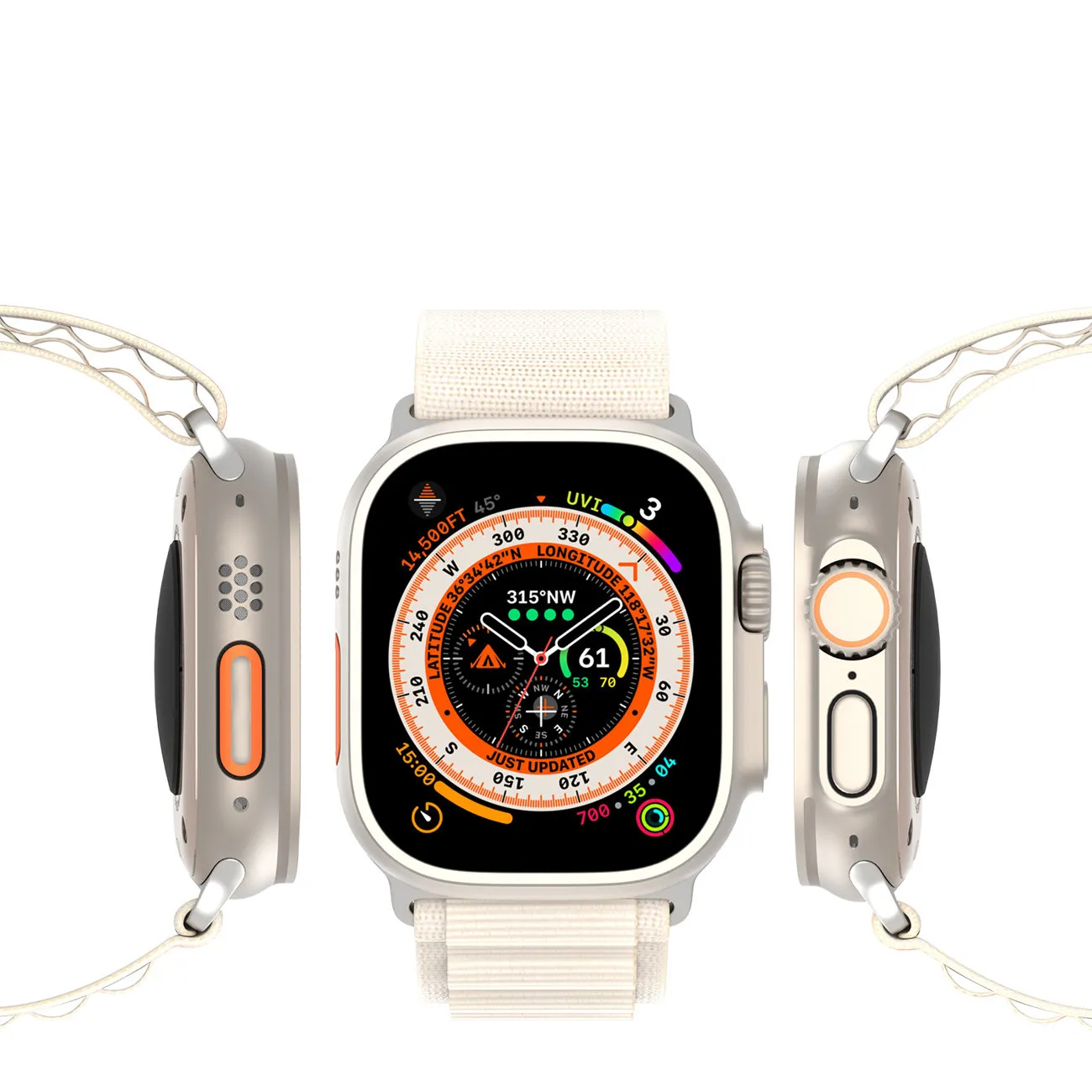 DUX DUCIS GS Nylon Armband passend für Apple Watch 42 / 44 / 45 / 49 mm platin