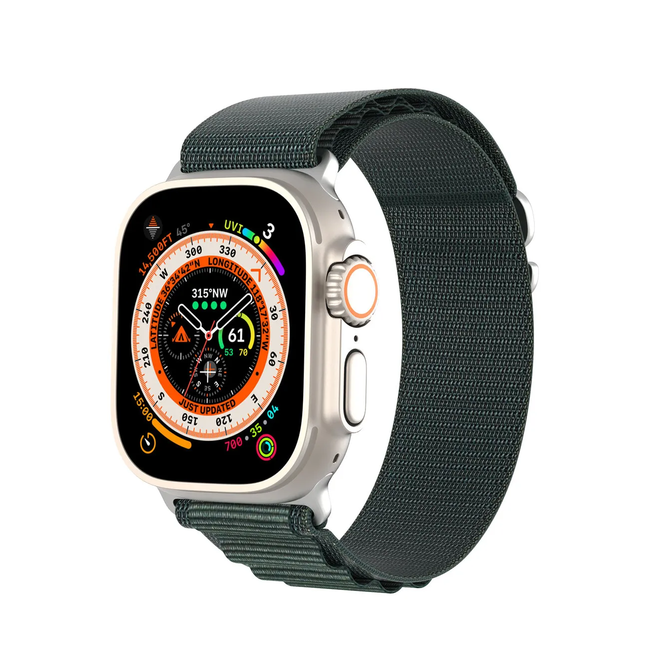 DUX DUCIS GS Nylon Armband passend für Apple Watch 42 / 44 / 45 / 49 mm grün