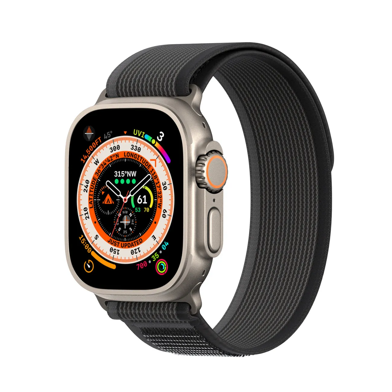 DUX DUCIS YJ Nylon Armband passend für Apple Watch 42 / 44 / 45 / 49 mm schwarz grau