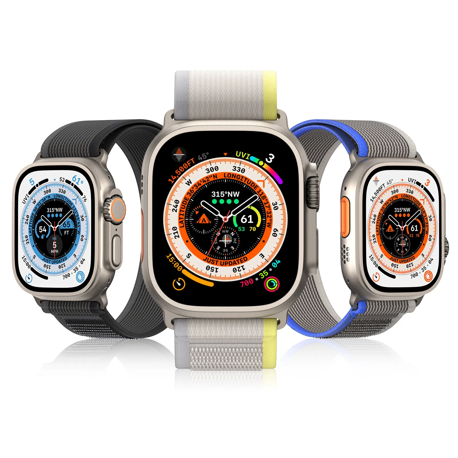 DUX DUCIS YJ Nylon Armband passend für Apple Watch 42 / 44 / 45 / 49 mm schwarz grau