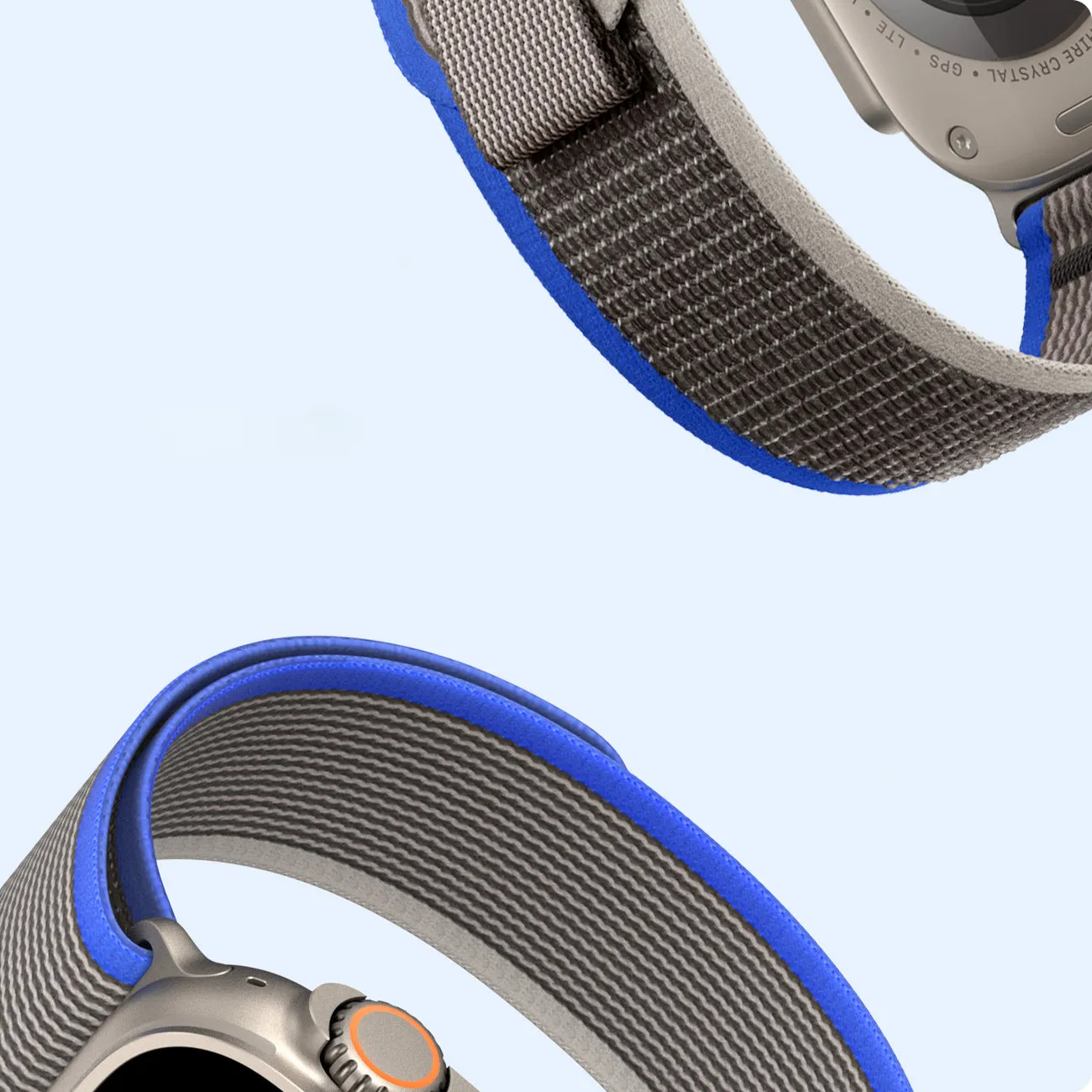 DUX DUCIS YJ Nylon Armband passend für Apple Watch 42 / 44 / 45 / 49 mm blau grau
