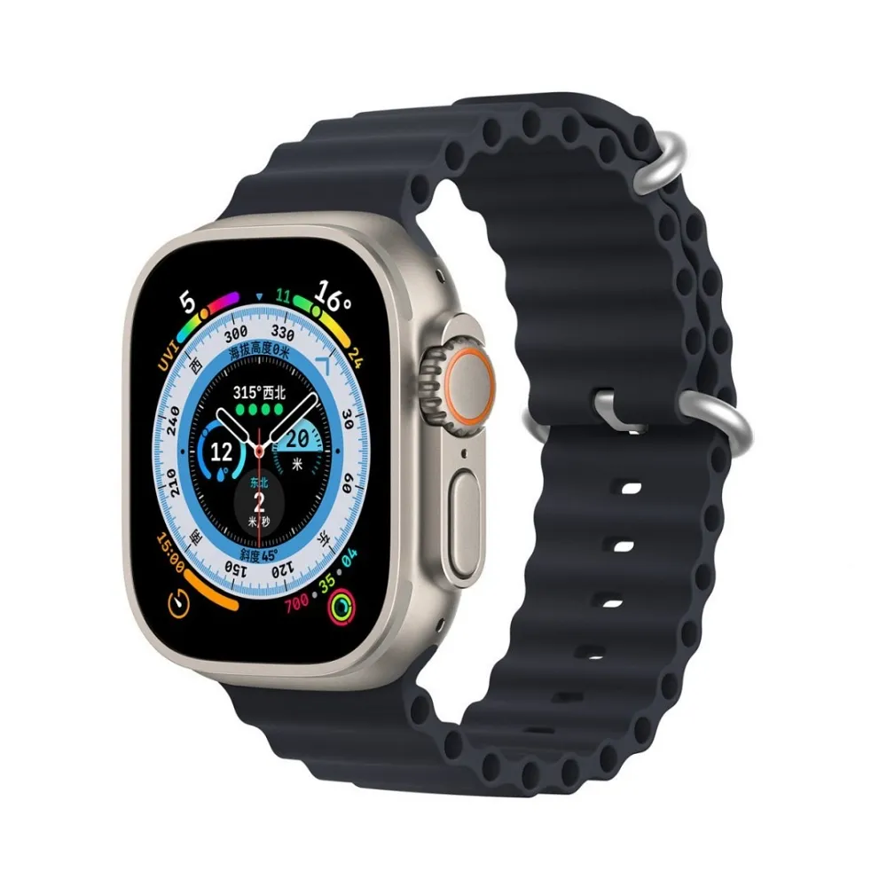 DUX DUCIS OCEAN WAVE Silikon Armband passend für Apple Watch 38 / 40 / 41 mm graphit