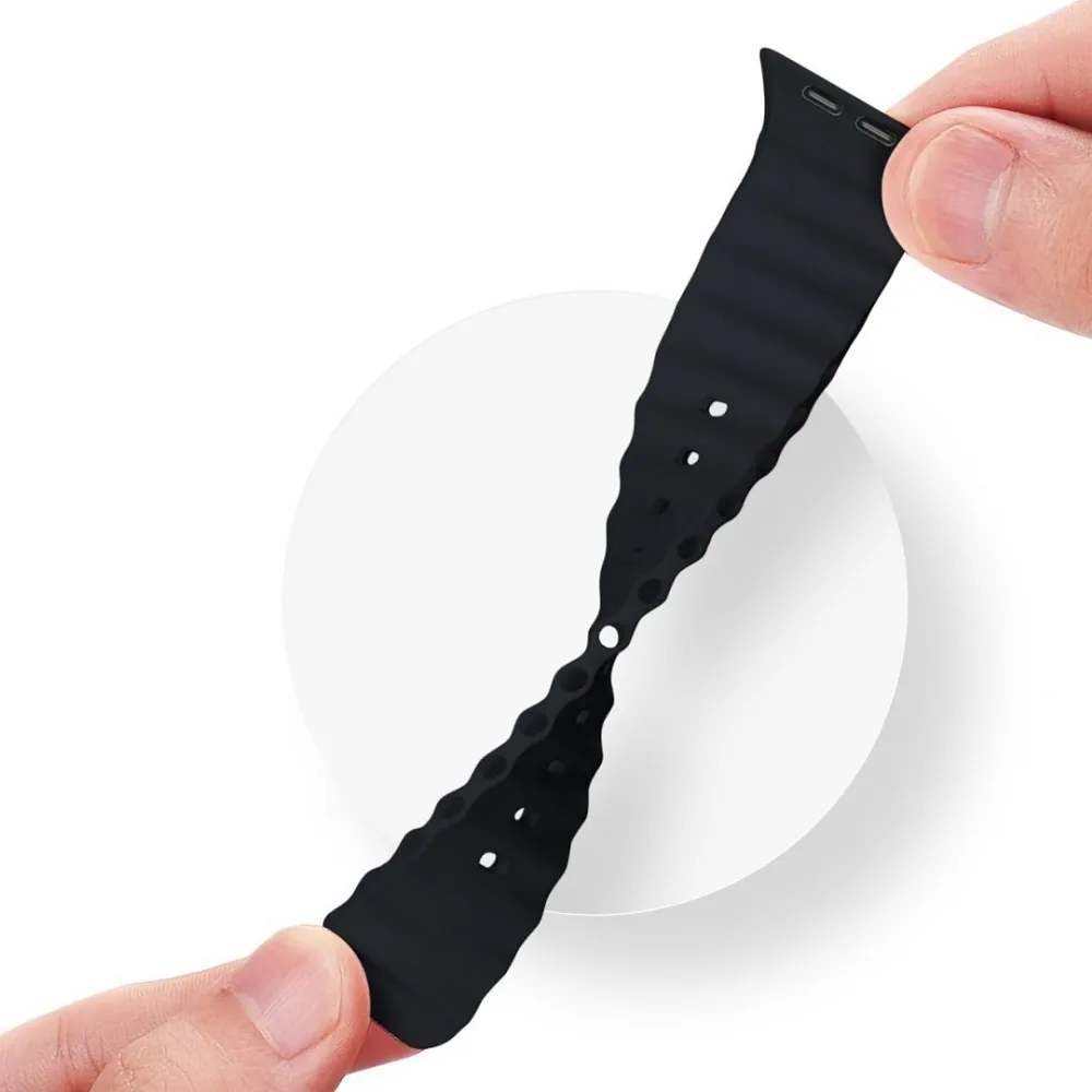 DUX DUCIS OCEAN WAVE Silikon Armband passend für Apple Watch 38 / 40 / 41 mm graphit