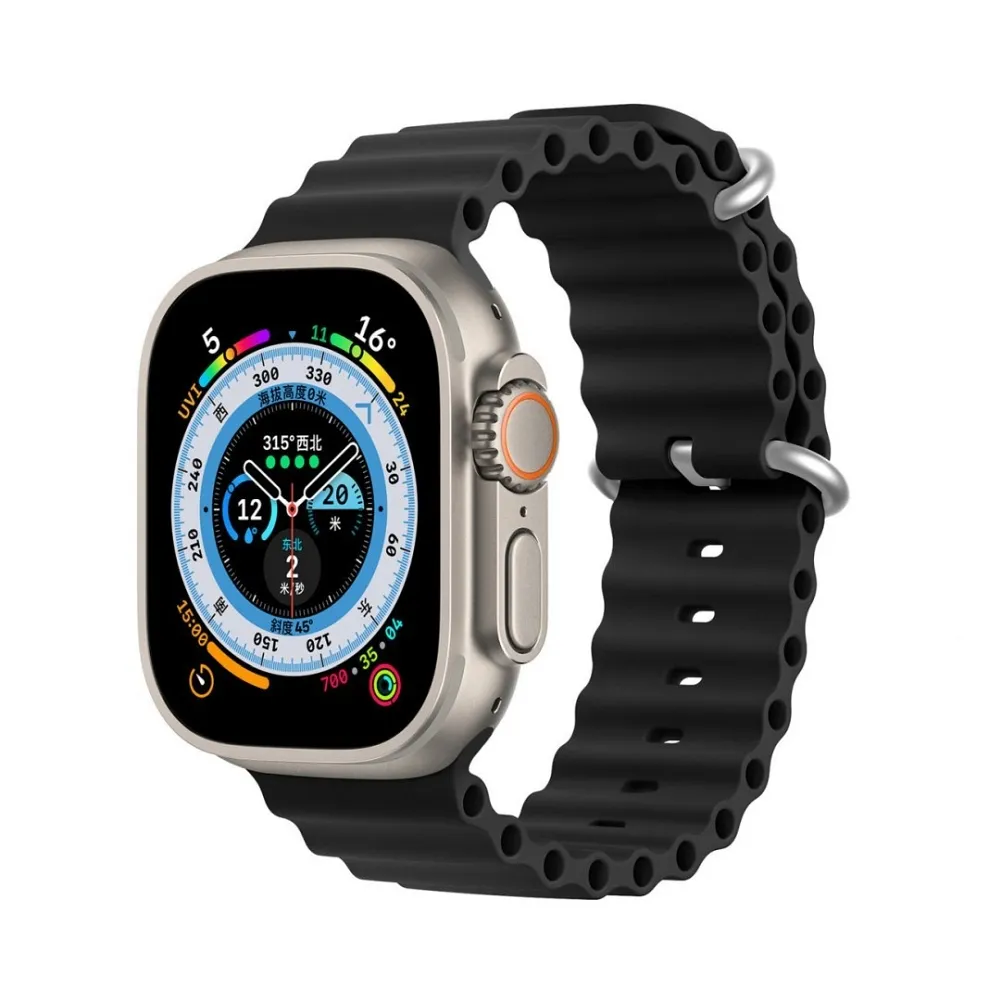 DUX DUCIS OCEAN WAVE Silikon Armband passend für Apple Watch 38 / 40 / 41 mm schwarz