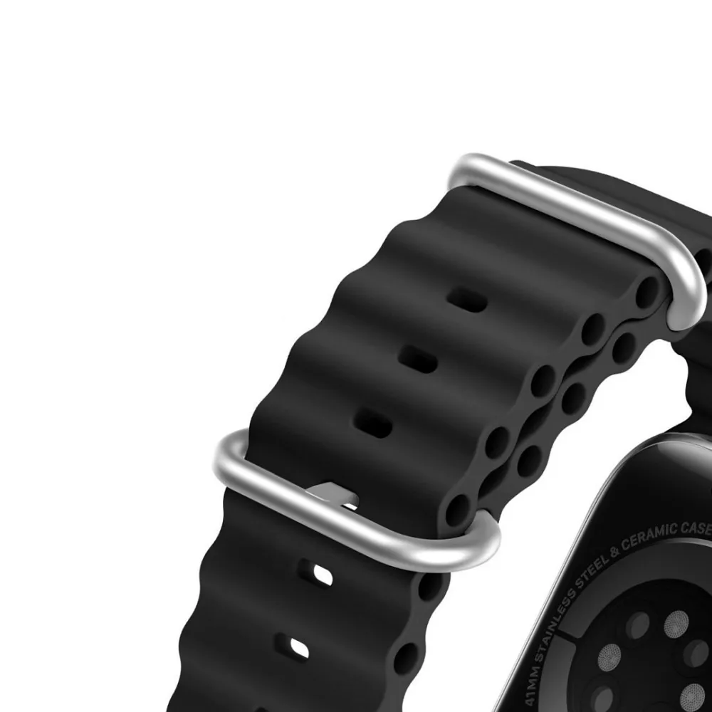 DUX DUCIS OCEAN WAVE Silikon Armband passend für Apple Watch 38 / 40 / 41 mm schwarz