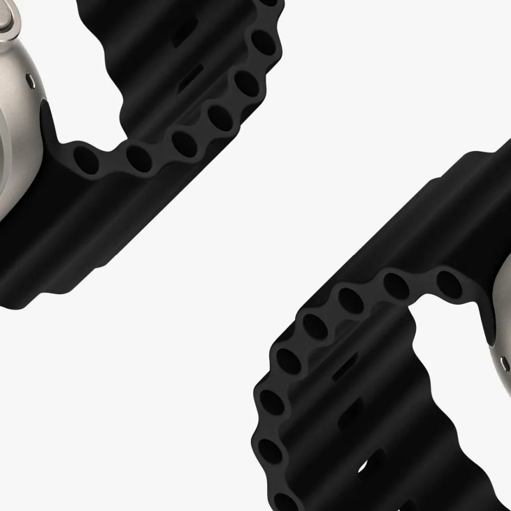 DUX DUCIS OCEAN WAVE Silikon Armband passend für Apple Watch 38 / 40 / 41 mm schwarz