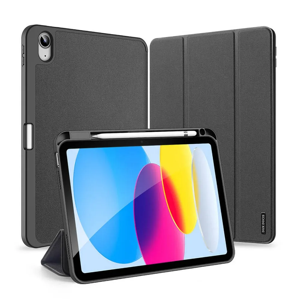 DUX DUCIS DOMO klappbares Case mit Stylus-Halter passend für iPad 10 (2022) schwarz