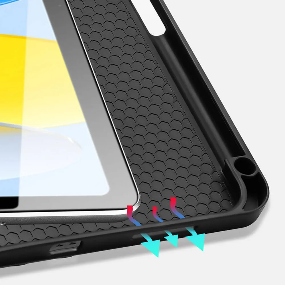 DUX DUCIS DOMO klappbares Case mit Stylus-Halter passend für iPad 10 (2022) schwarz