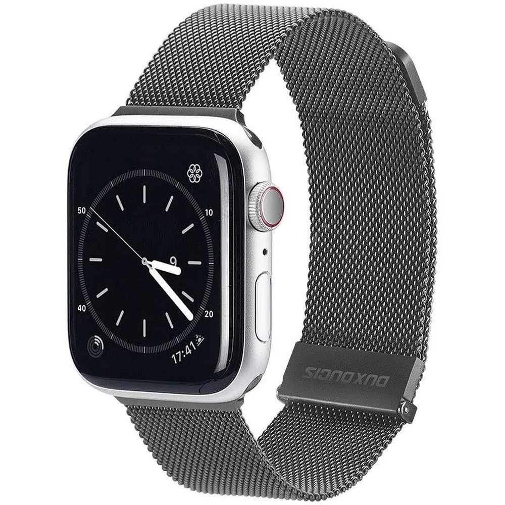 DUX DUCIS MILANESE magnetisches Armband aus Edelstahl passend für Apple Watch 38 / 40 / 41 mm grau